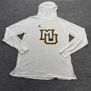 Jordan Brand Marquette University Golden Eagle White Hooded Long Sleeve Shirt XL
